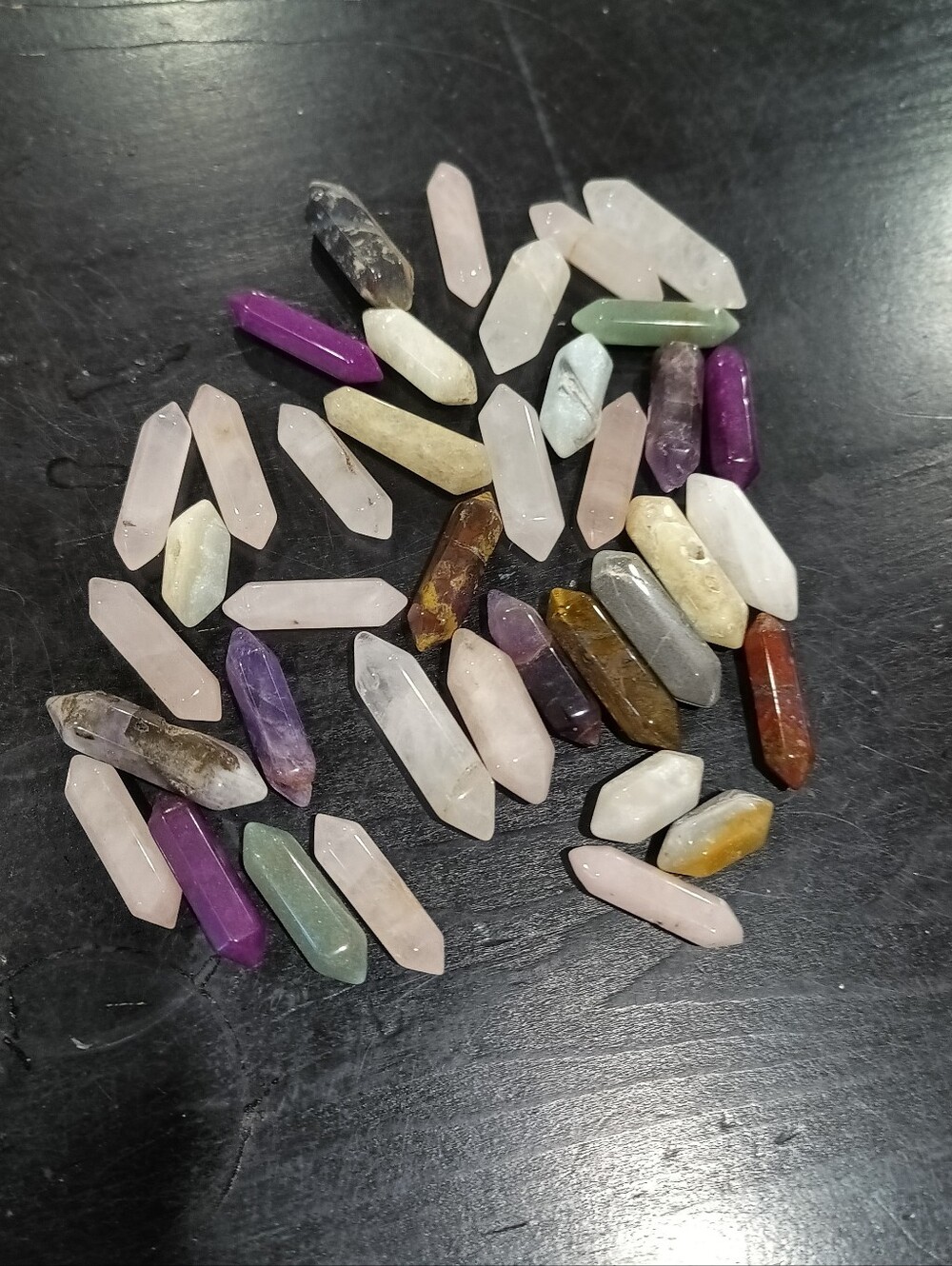 Mixed Polished Crystal Point Assortment - Multicolor Lot Of 38